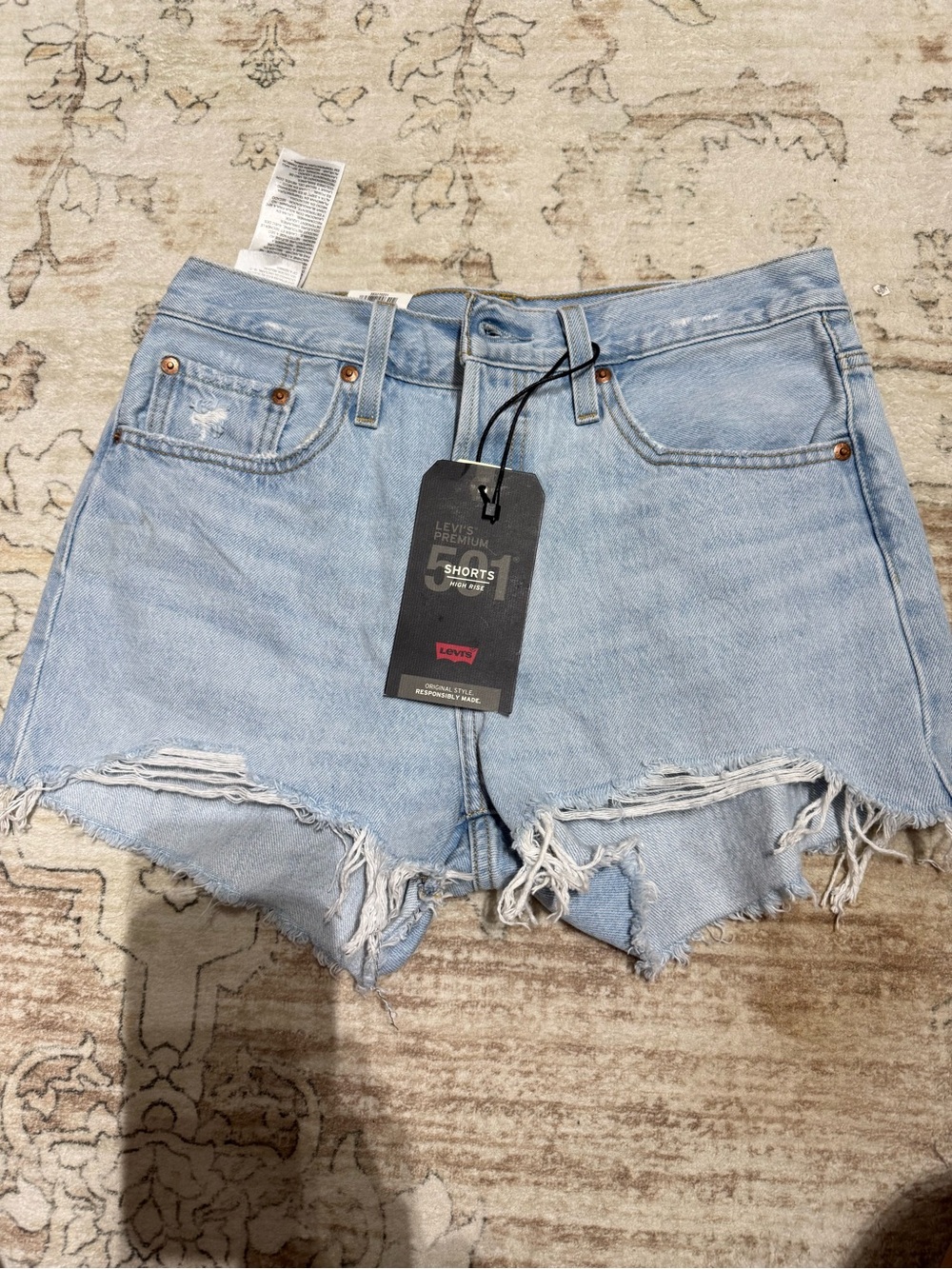 Levi's Light Blue Distressed Cutoff Denim Shorts